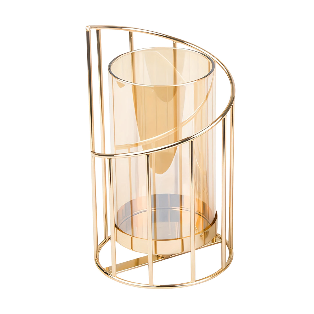 Wrought Iron Candle Holder Romantic Candlestick Ornament Dinner Table Decor Prop - L