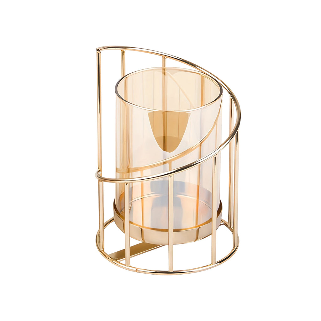 Wrought Iron Candle Holder Romantic Candlestick Ornament Dinner Table Decor Prop - S