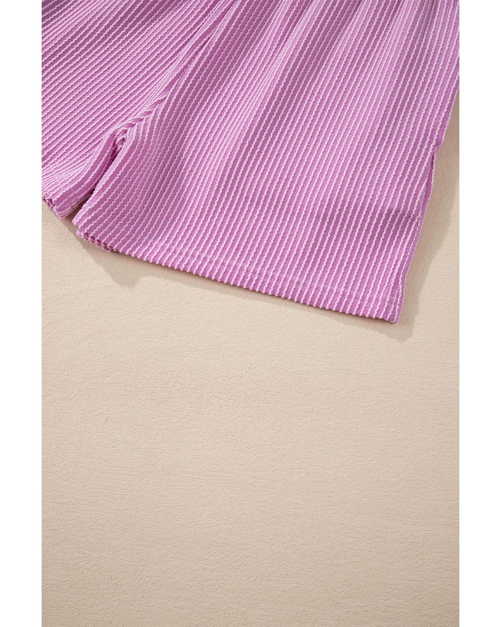 Phalaenopsis Corded Knit Long Sleeve Top and High Waist Shorts Set - XL