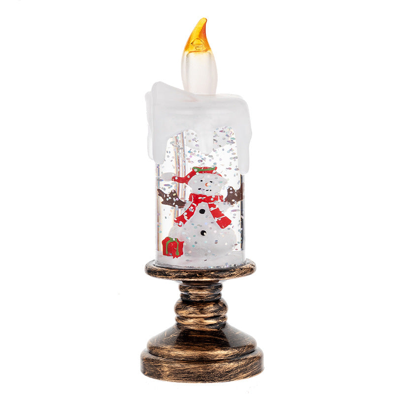 (A set of four) Festive Christmas Candle Lights with Snow Globe Decor - Perfect Creative Holiday Gift