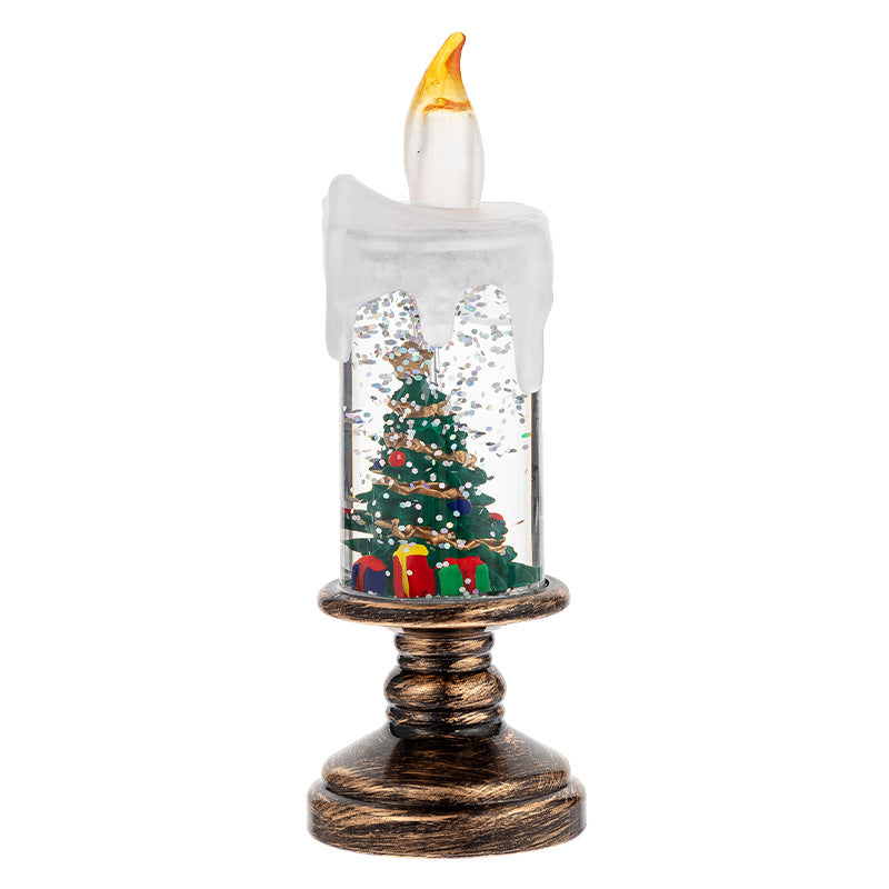 (A set of four) Festive Christmas Candle Lights with Snow Globe Decor - Perfect Creative Holiday Gift