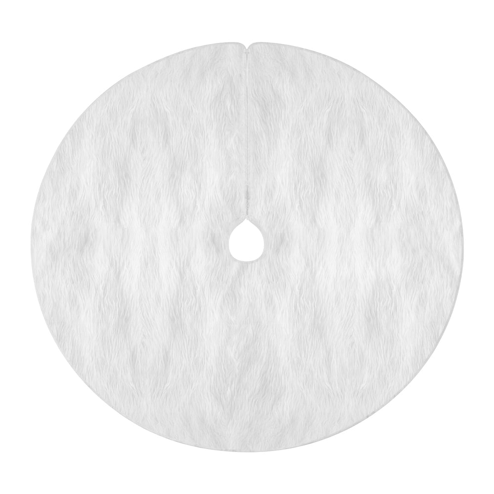 Jingle Jollys Christmas Tree Skirt 120cm Plush Xmas Fluffy Ornaments Decor White
